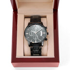 Men's Engraved Watch, We've Got Your Six, Charcoal Black, Gift Watch