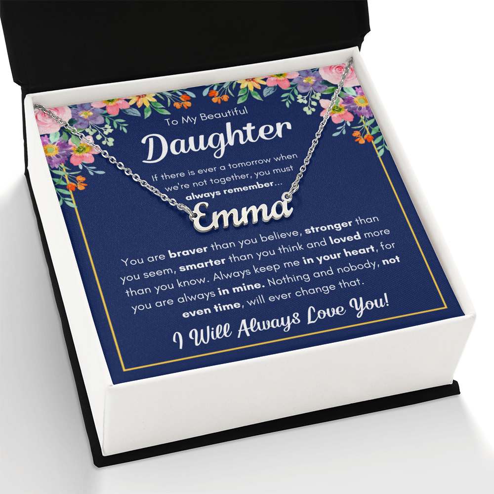 TO MY DAUGHTER BRAVER NAME NECKLACE GIFT SET