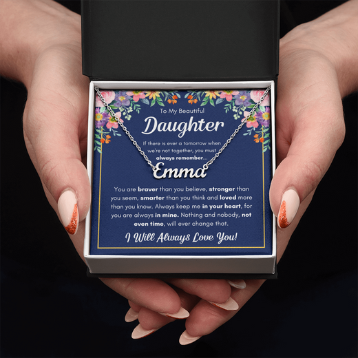 TO MY DAUGHTER BRAVER NAME NECKLACE GIFT SET