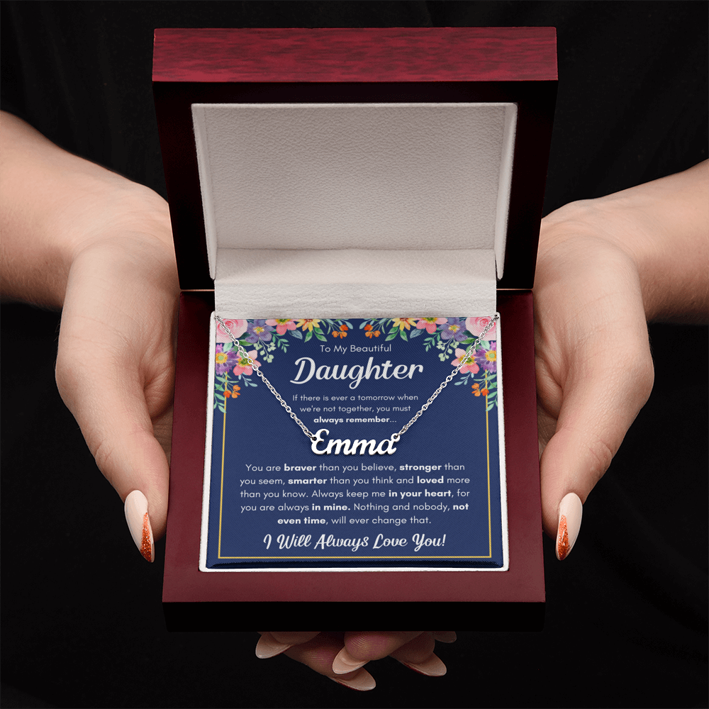 TO MY DAUGHTER BRAVER NAME NECKLACE GIFT SET