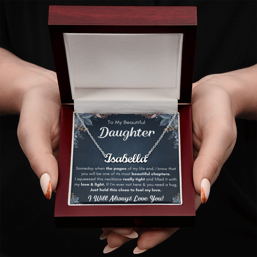 TO MY DAUGHTER CHAPTERS SQUEEZED NAME NECKLACE GIFT SET