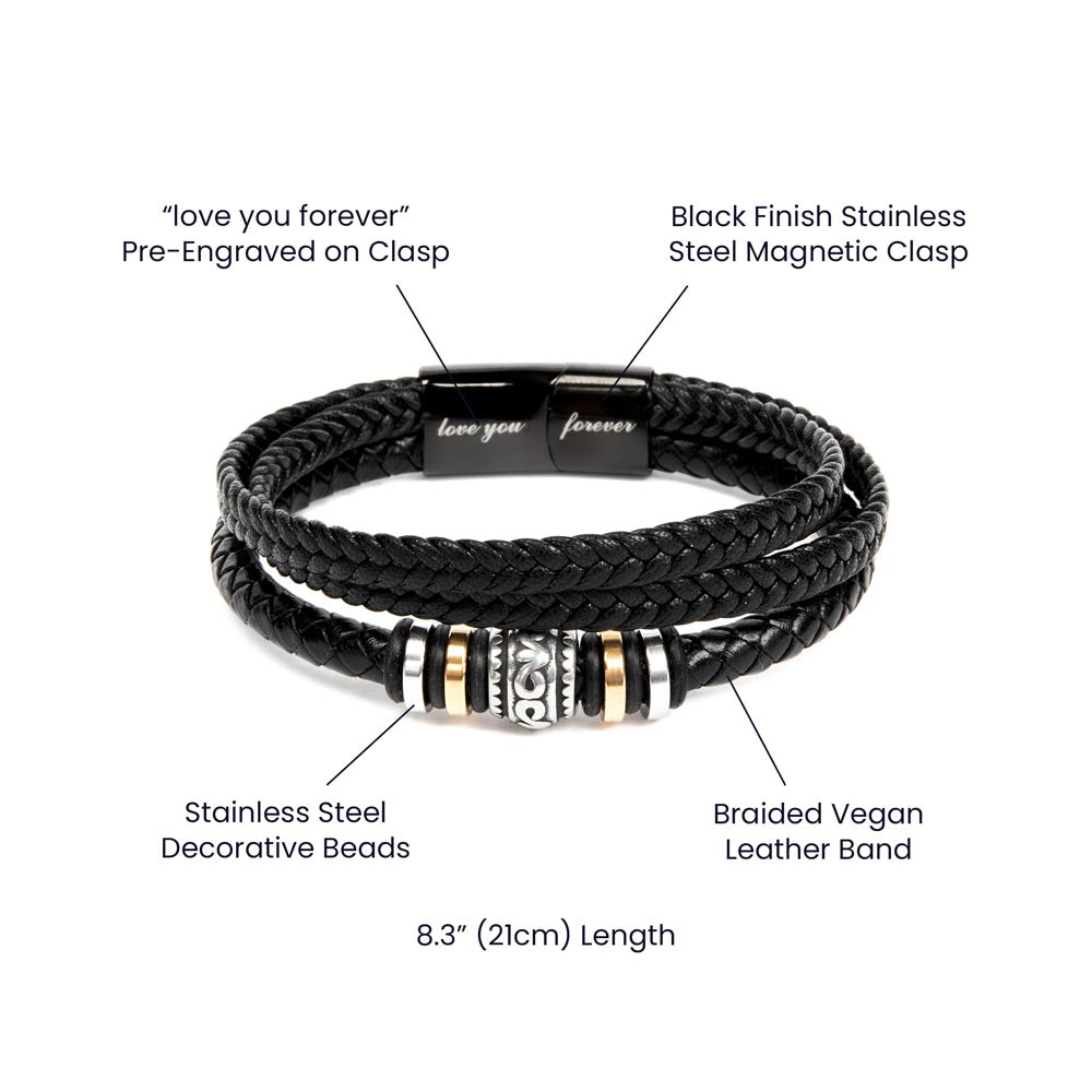 Love You Forever To My Grandson Bracelet Will Never Lose