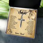TO MY SON THIS OLD LION CROSS NECKLACE GIFT SET